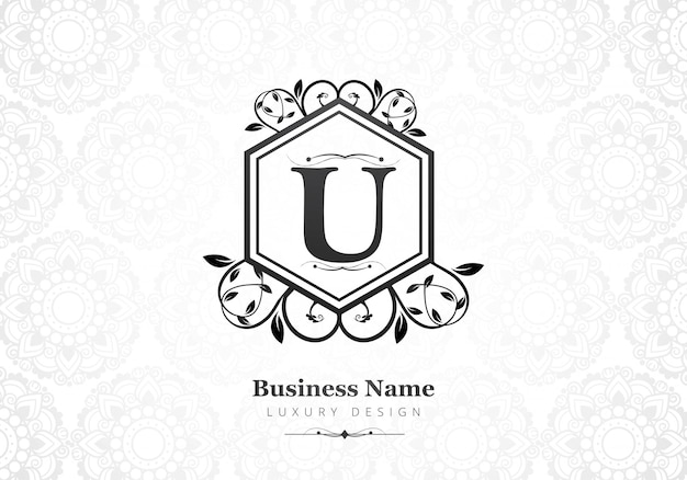 Logotipo de la letra u de lujo premium para empresa