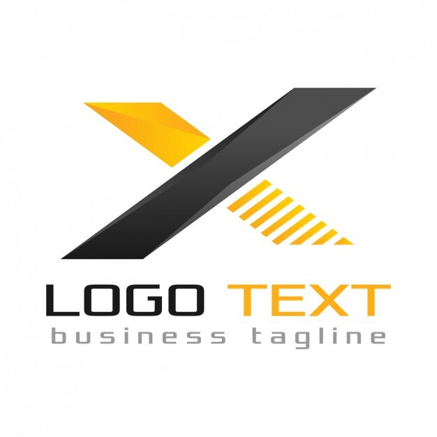 Logotipo de la letra X, colores negro y amarillo