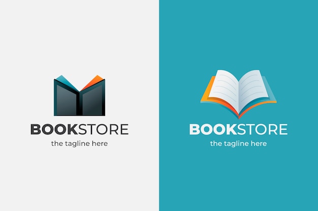 Vector gratuito logotipo de librería degradado