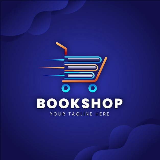 Vector gratuito logotipo de librería degradado