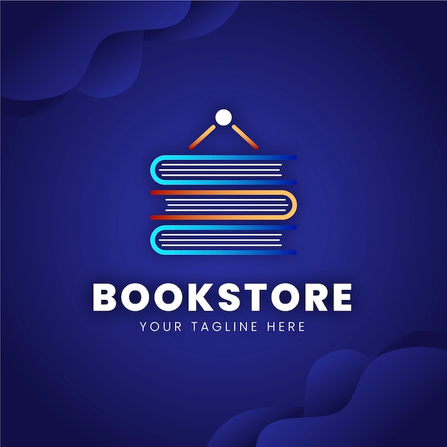 Vector gratuito logotipo de librería degradado