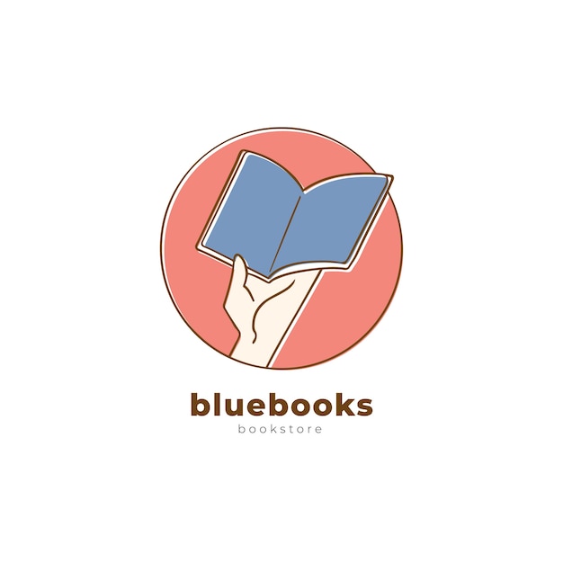 Vector gratuito logotipo de librería dibujado a mano