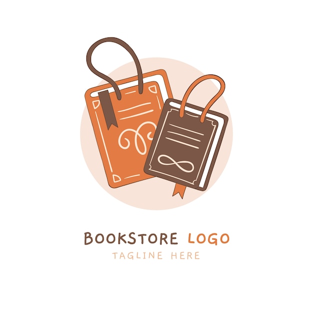 Vector gratuito logotipo de librería dibujado a mano