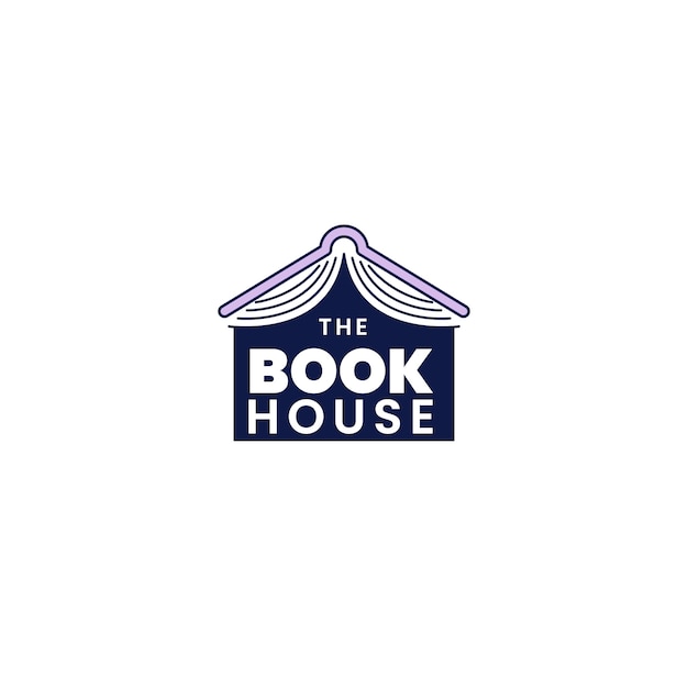 Logotipo de librería de diseño plano