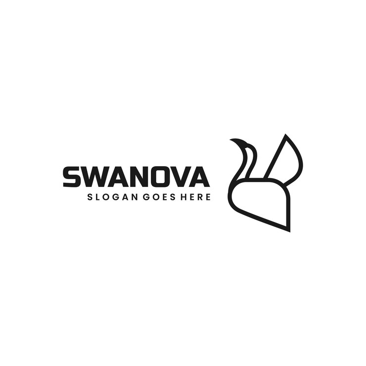 Vector gratuito el logotipo de la línea de arte de vector swanova
