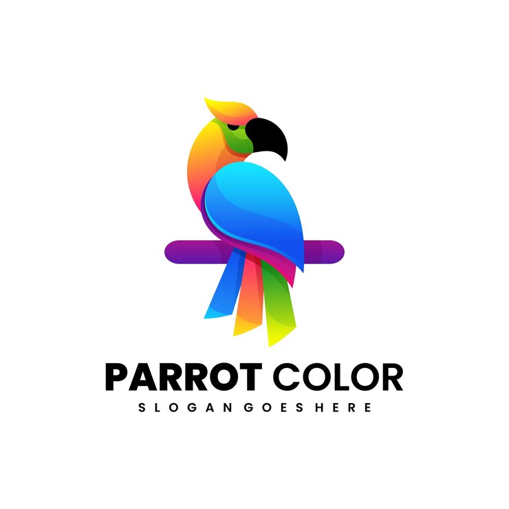 Vector gratuito el logotipo del loro colorido