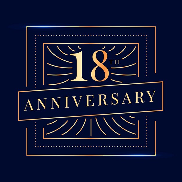 Logotipo de lujo del 18 aniversario