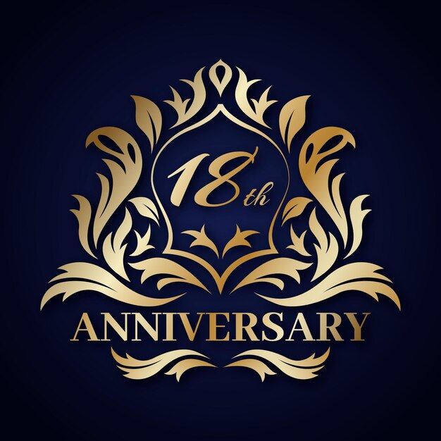 Logotipo de lujo del 18 aniversario