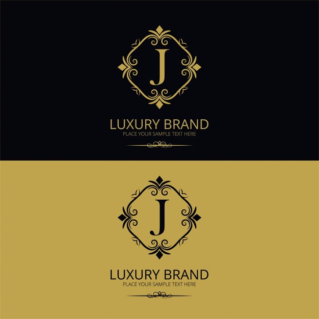 Logotipo de lujo de la letra j