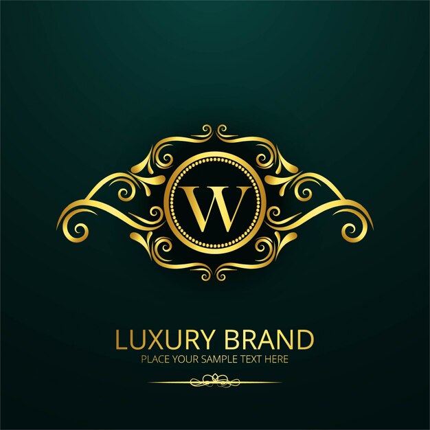 Logotipo de lujo de la letra w