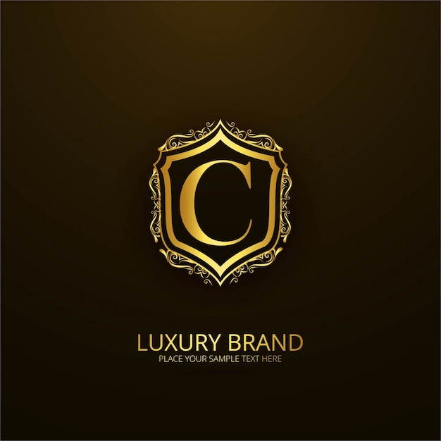 Logotipo de lujo ornamental de la letra c