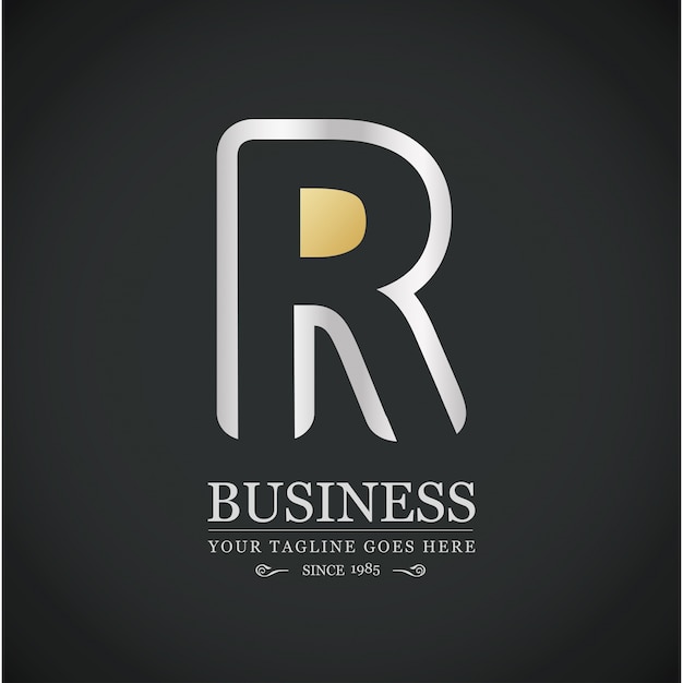 Logotipo lujoso con la letra r