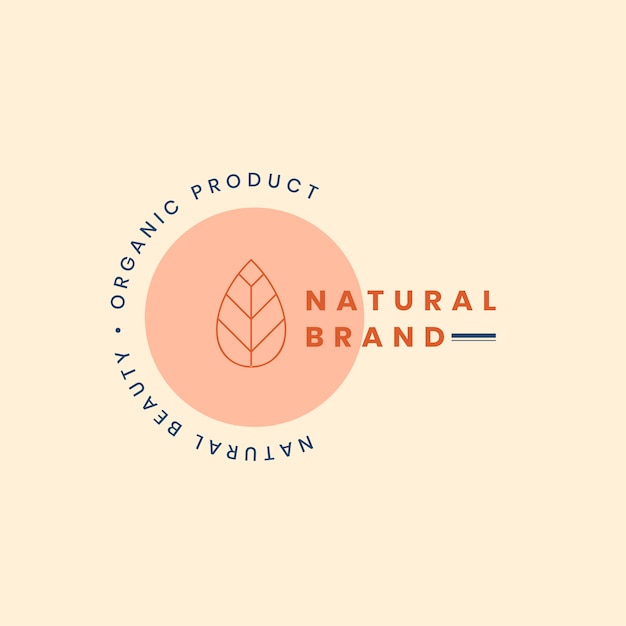 Logotipo de marca natural con diseño de placa.