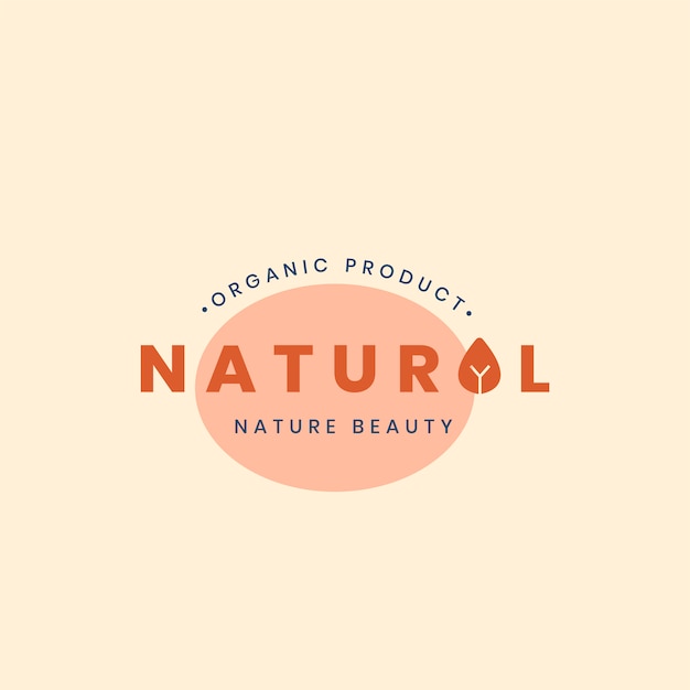 Vector gratuito logotipo de marca natural con diseño de placa.