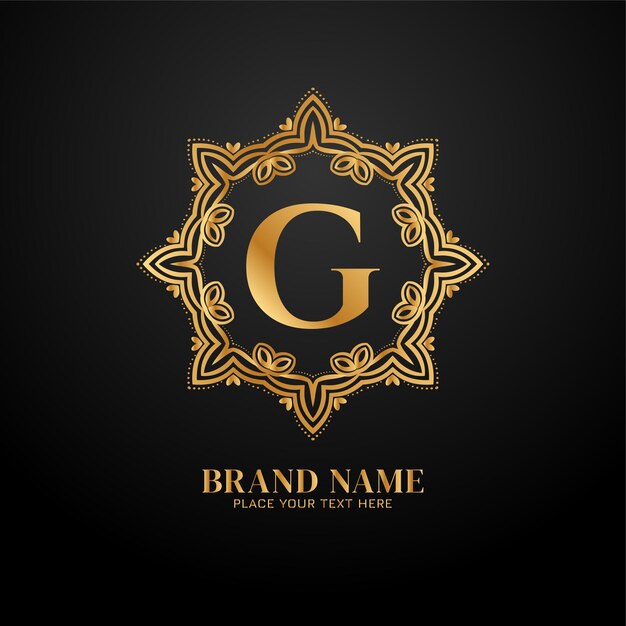 Logotipo de la marca premium de lujo letra G