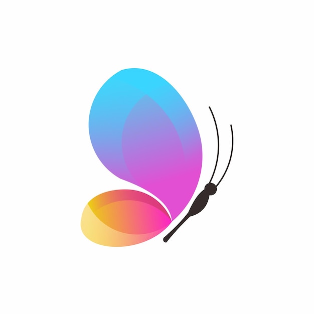 Logotipo de mariposa coloridas ilustraciones degradadas