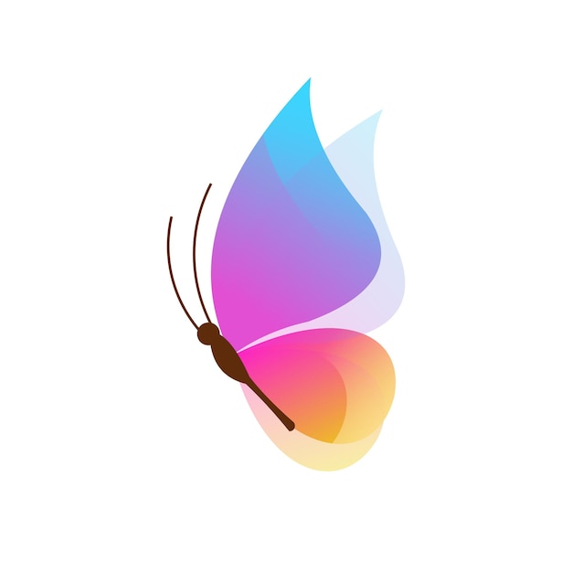 Vector gratuito logotipo de mariposa coloridas ilustraciones degradadas