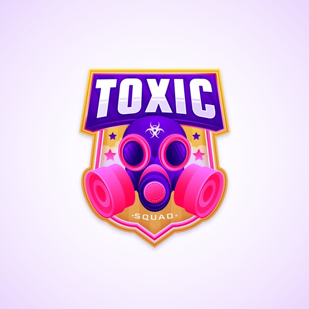 Logotipo de máscara de gas degradado para juegos