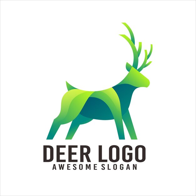 Logotipo de mascota degradado de ilustración de ciervo