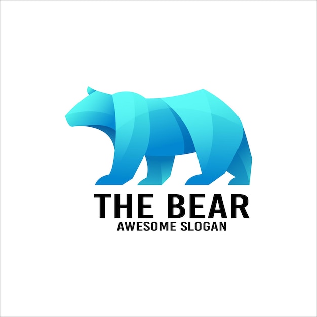 Vector gratuito logotipo de mascota de degradado de ilustración de oso