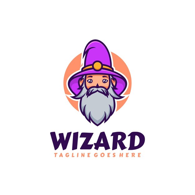 logotipo de la mascota del mago vectorial