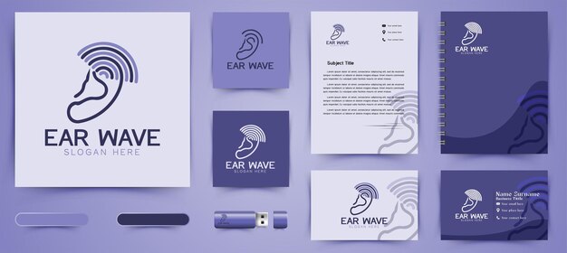 Logotipo médico de radiología del oído y plantilla de marca comercial Diseños Inspiración aislada sobre fondo blanco