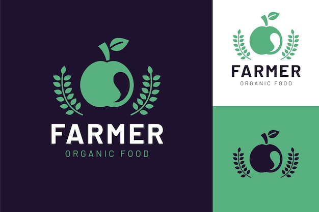 Logotipo de mercado de agricultores de diseño plano