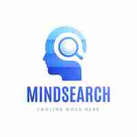 Vector gratuito logotipo de mindsearch degradado con lema