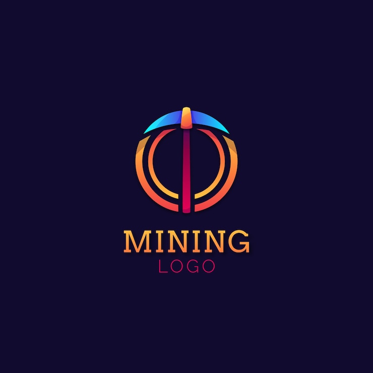 Vector gratuito logotipo de minería de gradiente de la industria