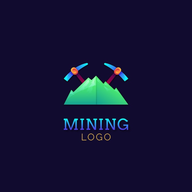 Vector gratuito logotipo de minería de gradiente de la industria