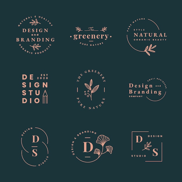 Logotipo de moda estética, plantilla de negocio para el conjunto de vectores de diseño de marca