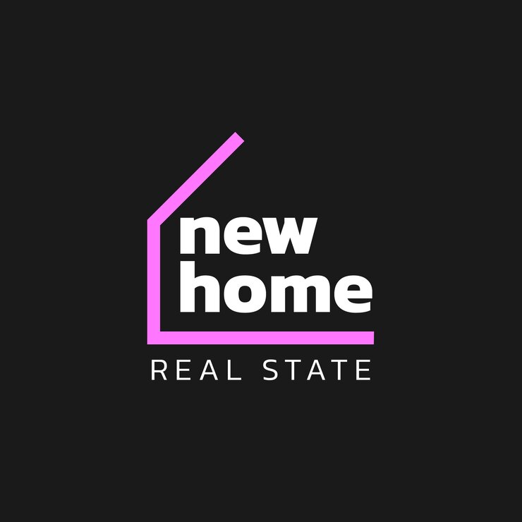 Vector gratuito logotipo moderno de bienes raíces de casas nuevas