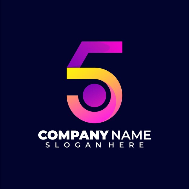 Logotipo moderno número 5