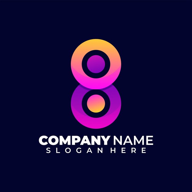 Logotipo moderno número 8