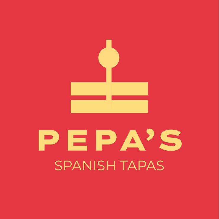 Vector gratuito logotipo moderno de tapas españolas de pepa