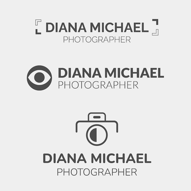 Logotipo monocolor simple del fotógrafo diana michael