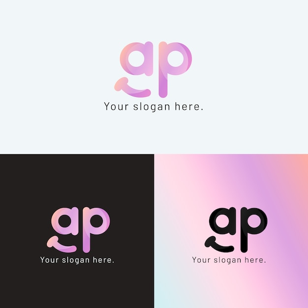 logotipo de monograma ap degradado