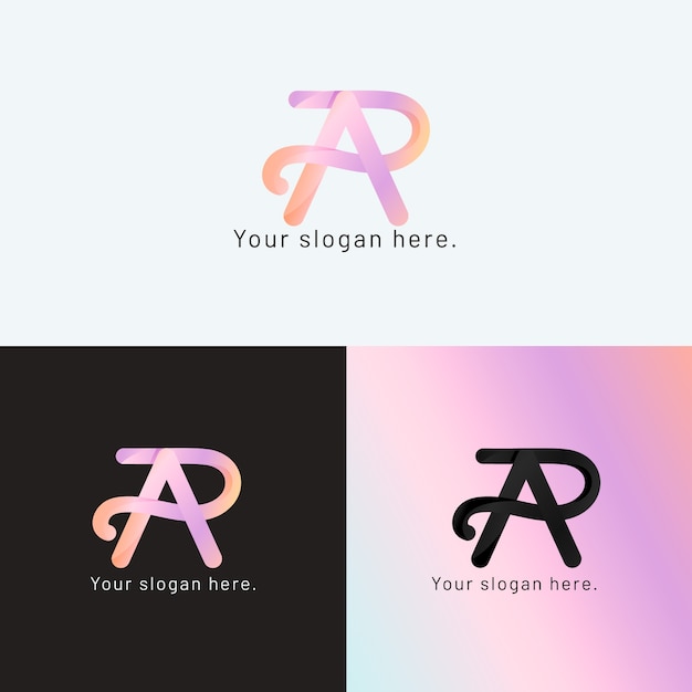 logotipo de monograma ap degradado