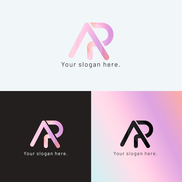 logotipo de monograma ap degradado