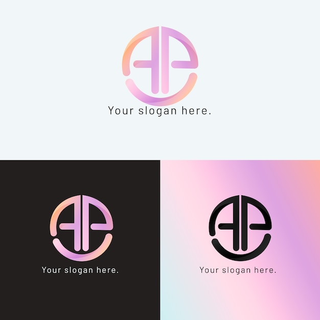logotipo de monograma ap degradado