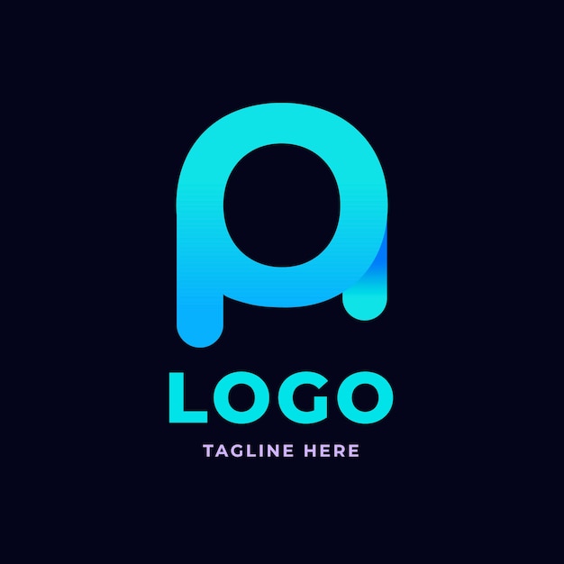 logotipo de monograma ap degradado