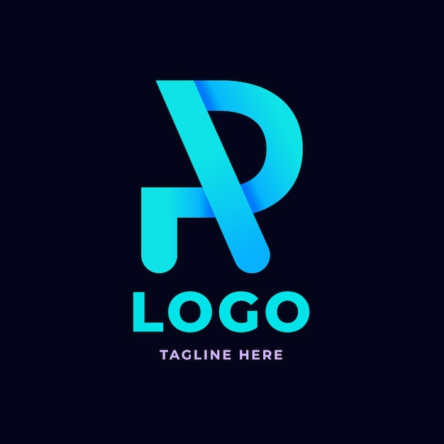 logotipo de monograma ap degradado
