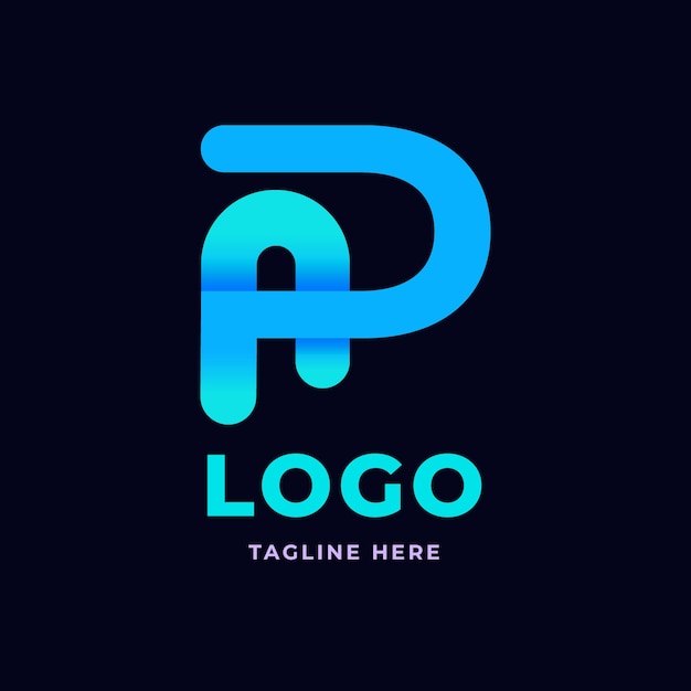 logotipo de monograma ap degradado