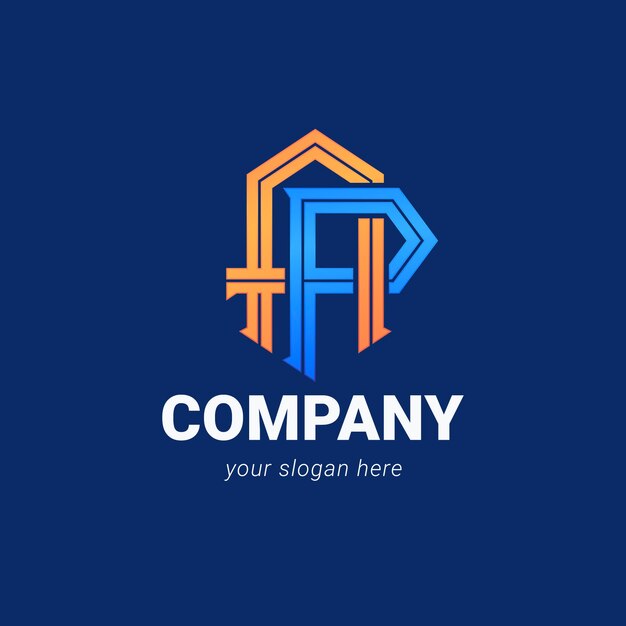 logotipo de monograma ap degradado