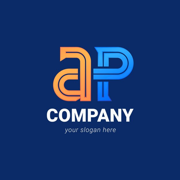 logotipo de monograma ap degradado