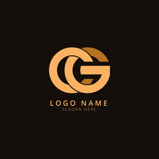 Logotipo de monograma cg de diseño plano