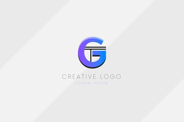 logotipo de monograma degradado