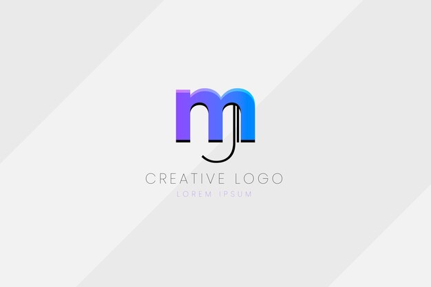 logotipo de monograma degradado