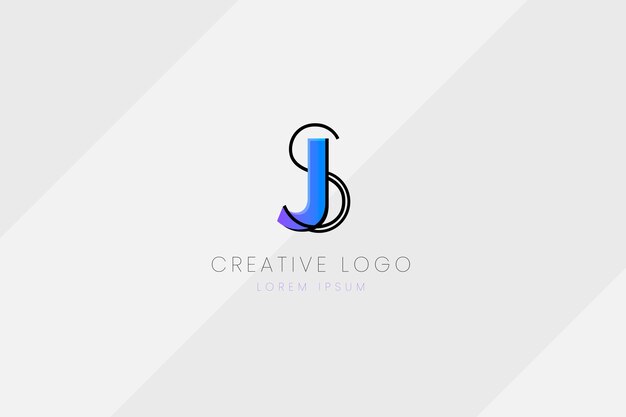 logotipo de monograma degradado