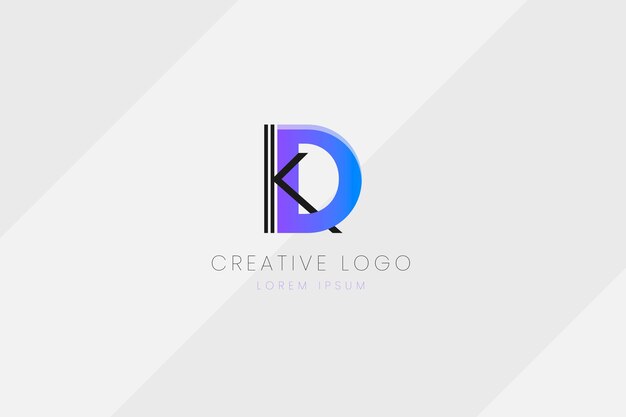 logotipo de monograma degradado